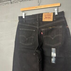 Levis 570 Baggy Fit Mens Jeans Black Denim 30x34 Loose Wide Leg Streetwear